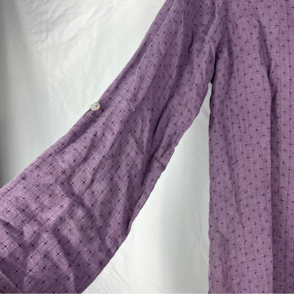 Flax Purple Linen Button Down Shirt - Picture 5 of 7